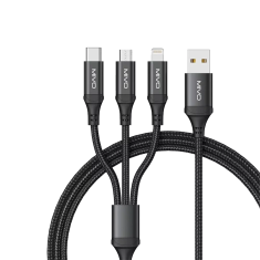 Кабель USB - 8 pin, Type-C, microUSB MIVO MX-74 черный 