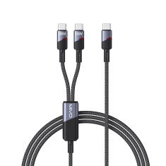 Кабель Type-C - Type-C + Type-C MIVO MX-77T черный 