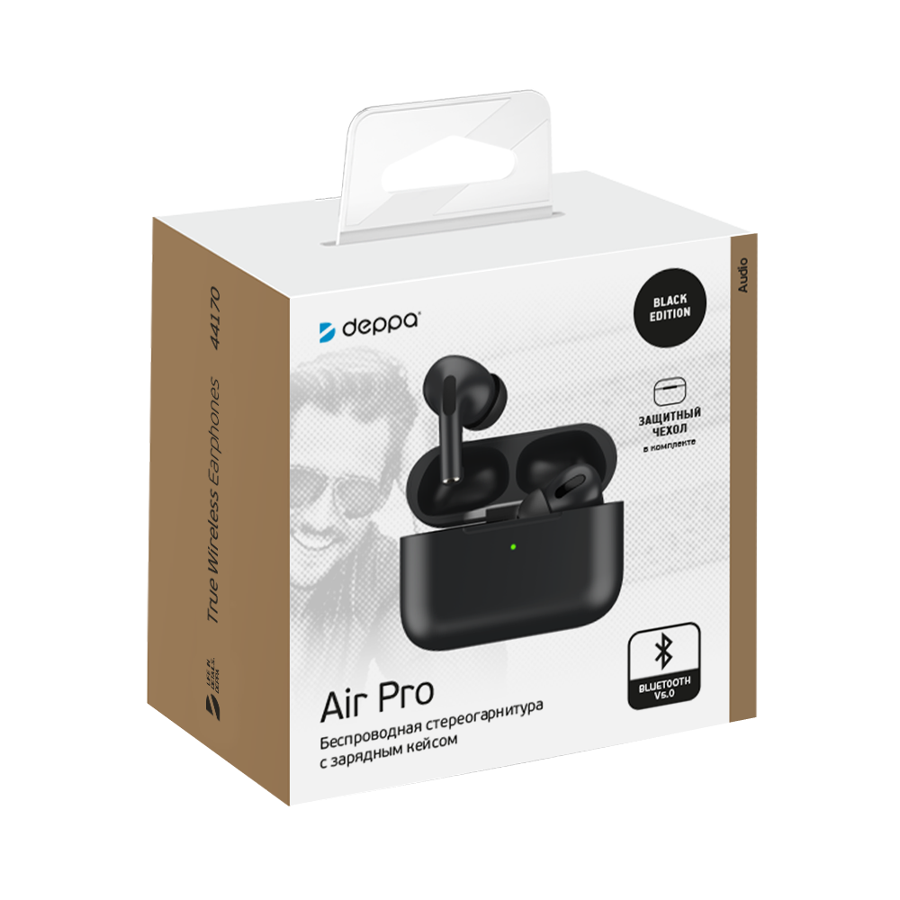 Bluetooth-гарнитура Deppa Air Pro (Black)