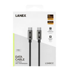 Дата-кабель Type-C - Type-C LANEX LS48CC 100W черный 