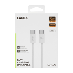 Дата-кабель Type-C - Type-C LANEX LS45CC 2 метра белый 