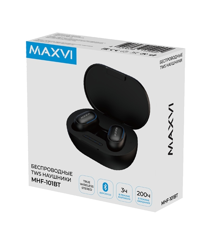 Беспроводные наушники Maxvi MHF-101BT TWS (Black)