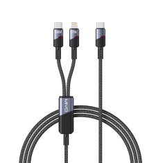 Кабель Type-C - 8 pin + Type-C MIVO MX-77L черный 