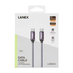 Дата-кабель Type-C - Type-C LANEX LS50CC 100W фиолетовый 