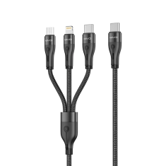 Кабель Type-C - 8 pin, Type-C, microUSB MIVO MX-75 черный 