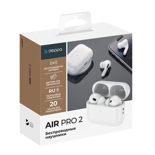 Наушники беспроводные Deppa Air Pro 2 белые 
