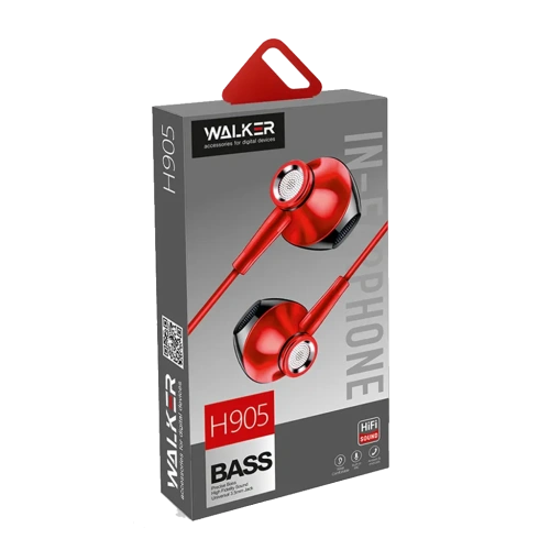 Наушники проводные 3,5мм Walker H905 красные 