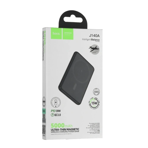 Портативное ЗУ магнитное 5 000 мАч Hoco J140A черное 