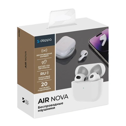 Наушники беспроводные Deppa Air Nova белые 