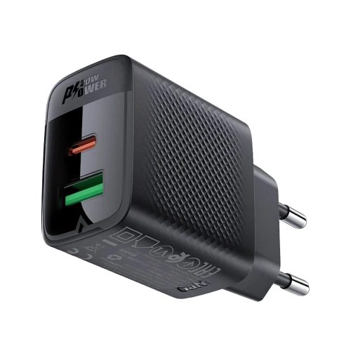 СЗУ с выходом USB+Type-C QC+PD 20W ACEFAST A78 черное 