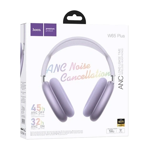 Наушники беспроводные полноразмерные HOCO W65 Plus ANC фиолетовые 