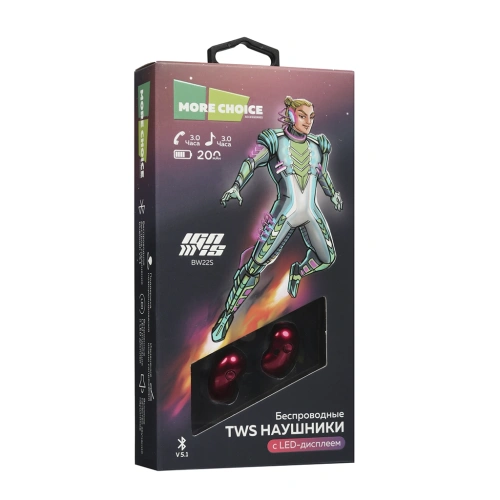 Наушники беспроводные More choice BW22S красные 