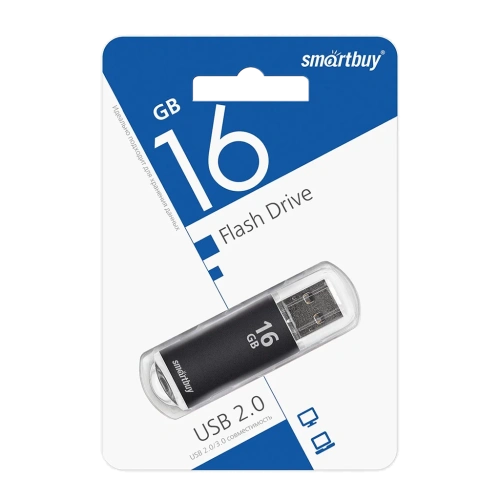 Флеш-накопитель USB 16GB Smart Buy V-Cut черный 