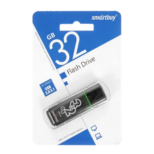 Флеш-накопитель USB 32GB SmartBuy Glossy черный 