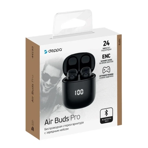 Наушники беспроводные Deppa Air Buds Pro черные 
