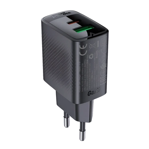 СЗУ с выходом USB+Type-C QC+PD 20W ACEFAST A78 черное 