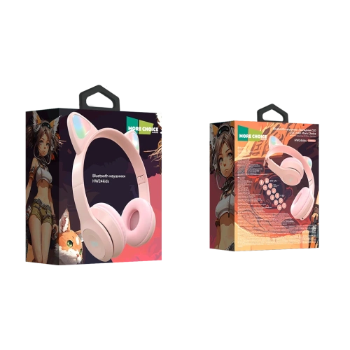 Наушники беспроводные More choice HW24kids розовые  
