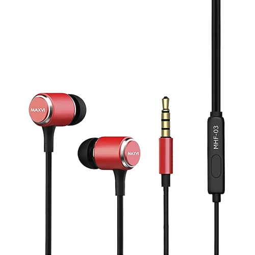 Наушники проводные 3.5мм Maxvi MHF-03 красные 