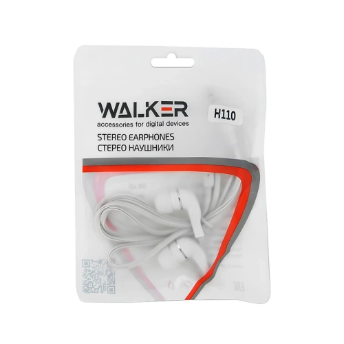 Наушники проводные без микрофона Walker H110 белые 