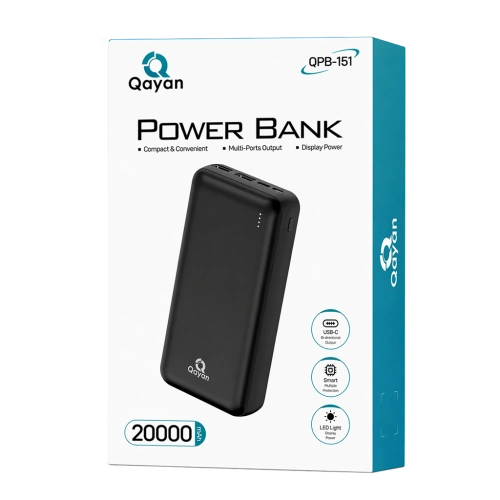 Портативное ЗУ 20 000 мАч Qayan QPB-151 черное 