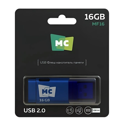 Флеш-накопитель USB 16GB More Choice MF16 синий 