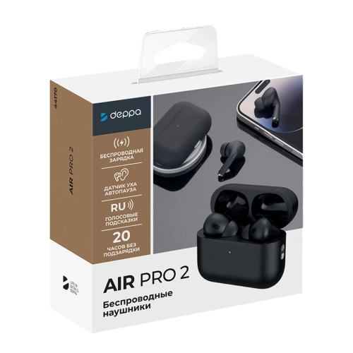 Наушники беспроводные Deppa Air Pro 2 черные 