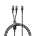 Кабель Type-C - 8 pin + Type-C MIVO MX-77L черный 