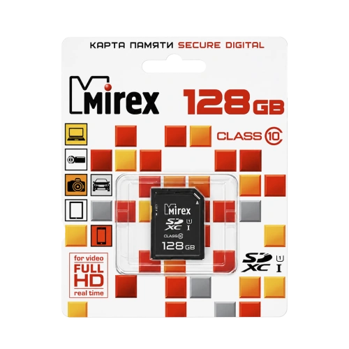 Карта памяти SD 128GB Class 10 UHS-I Mirex 