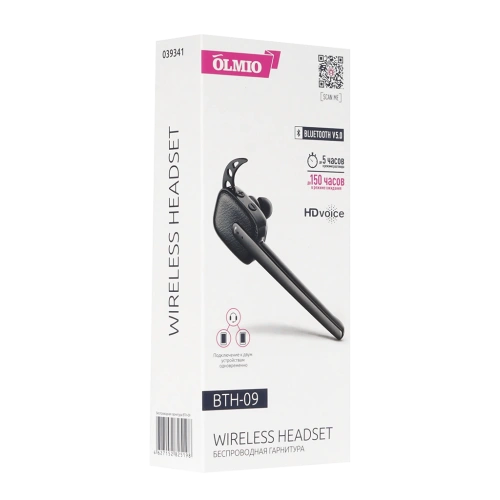 Bluetooth гарнитура моно Olmio BTH-09 черная 
