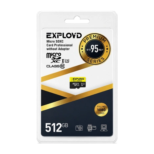 Карта памяти MicroSD 512GB Exployd Premium UHS-I U3 без адаптера 