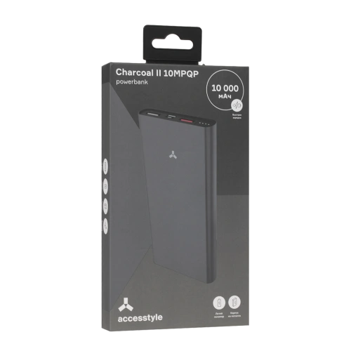 Портативное ЗУ PD3.0+QC3.0 10 000 мАч Accesstyle Charcoal II 10MPQP серое 