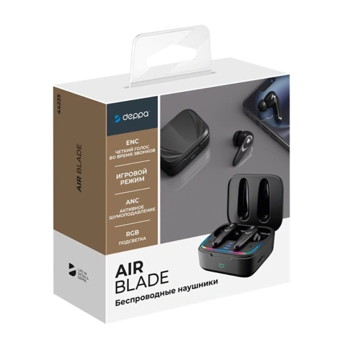 Наушники беспроводные Deppa Air Blade черные 
