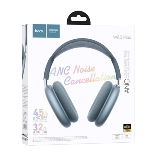 Наушники беспроводные полноразмерные HOCO W65 Plus ANC синие 