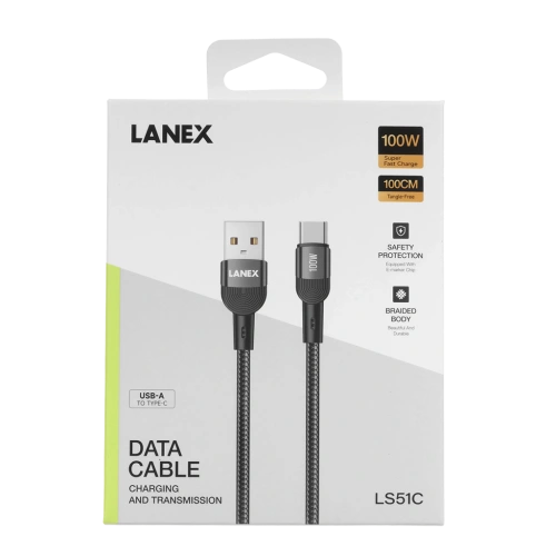 Дата-кабель Lightning-Type-C LANEX LS51CL серый 