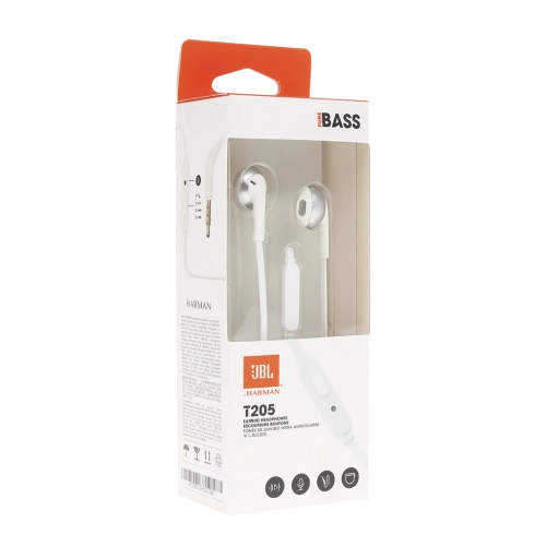 Наушники проводные 3,5мм JBL T205 серебро 