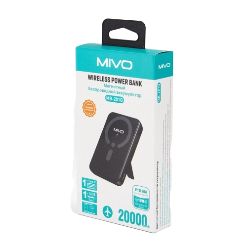 Портативное ЗУ магнитное 20 000 мАч MIVO MB-201Q черное 