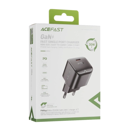 СЗУ с выходом Type-C 30W ACEFAST A77 mini черное 