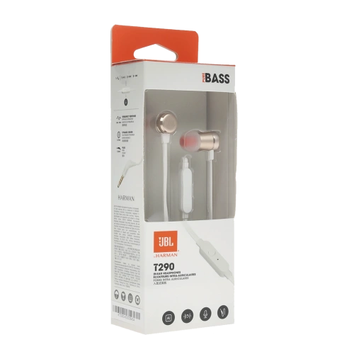 Наушники проводные 3,5мм JBL T290 золотые 