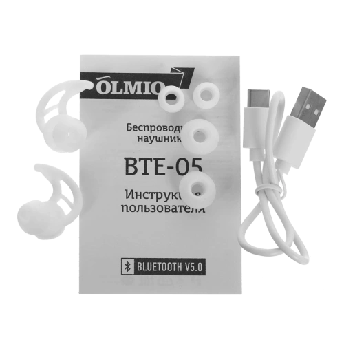 Наушники беспроводные OLMIO BTE-05 белые 