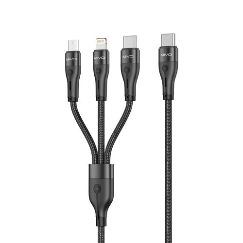 Кабель Type-C - 8 pin, Type-C, microUSB MIVO MX-75 черный 