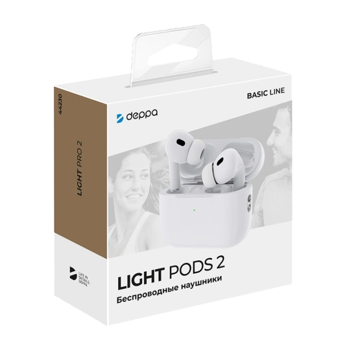 Наушники беспроводные Deppa Light Pro 2 белые 