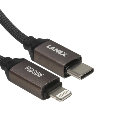 Дата-кабель Lightning-Type-C LANEX LS50CL 30W серый 