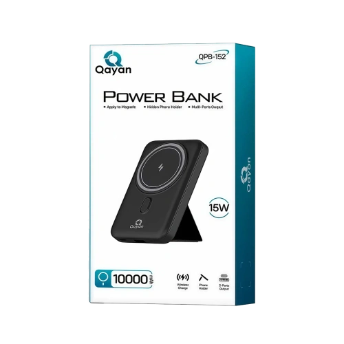Портативное ЗУ магнитное 10 000 мАч Qayan QPB-152 черное 