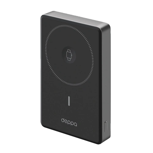 Портативное ЗУ магнитное 10 000 мАч Deppa NRG Watch MagSafe серое 