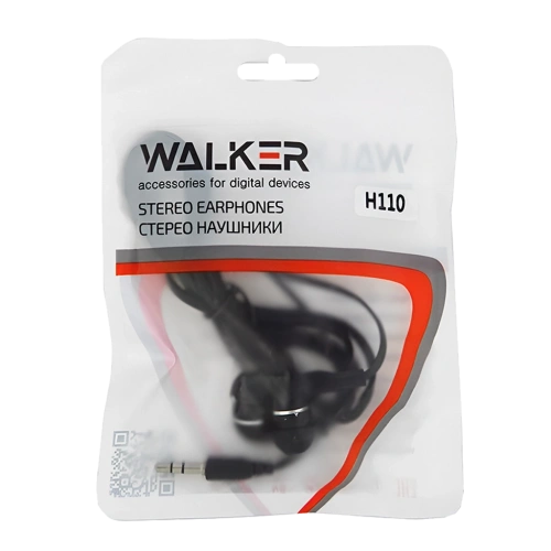 Наушники проводные без микрофона Walker H110 черные 