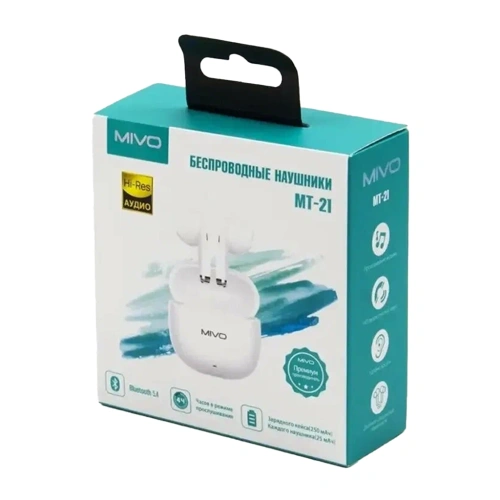 Наушники беспроводные MIVO MT-21 белые 