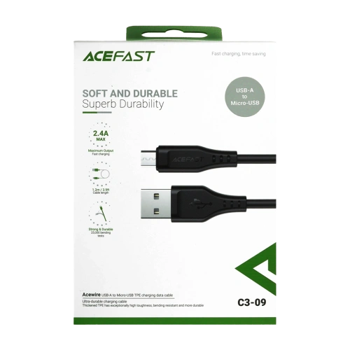 Дата-кабель microUSB ACEFAST C3-09 черный 