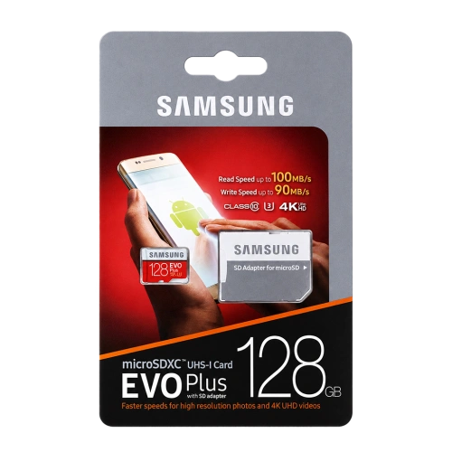 Карта памяти MicroSD 128GB Class 10 UHS-I c адаптером Samsung EVO+ 